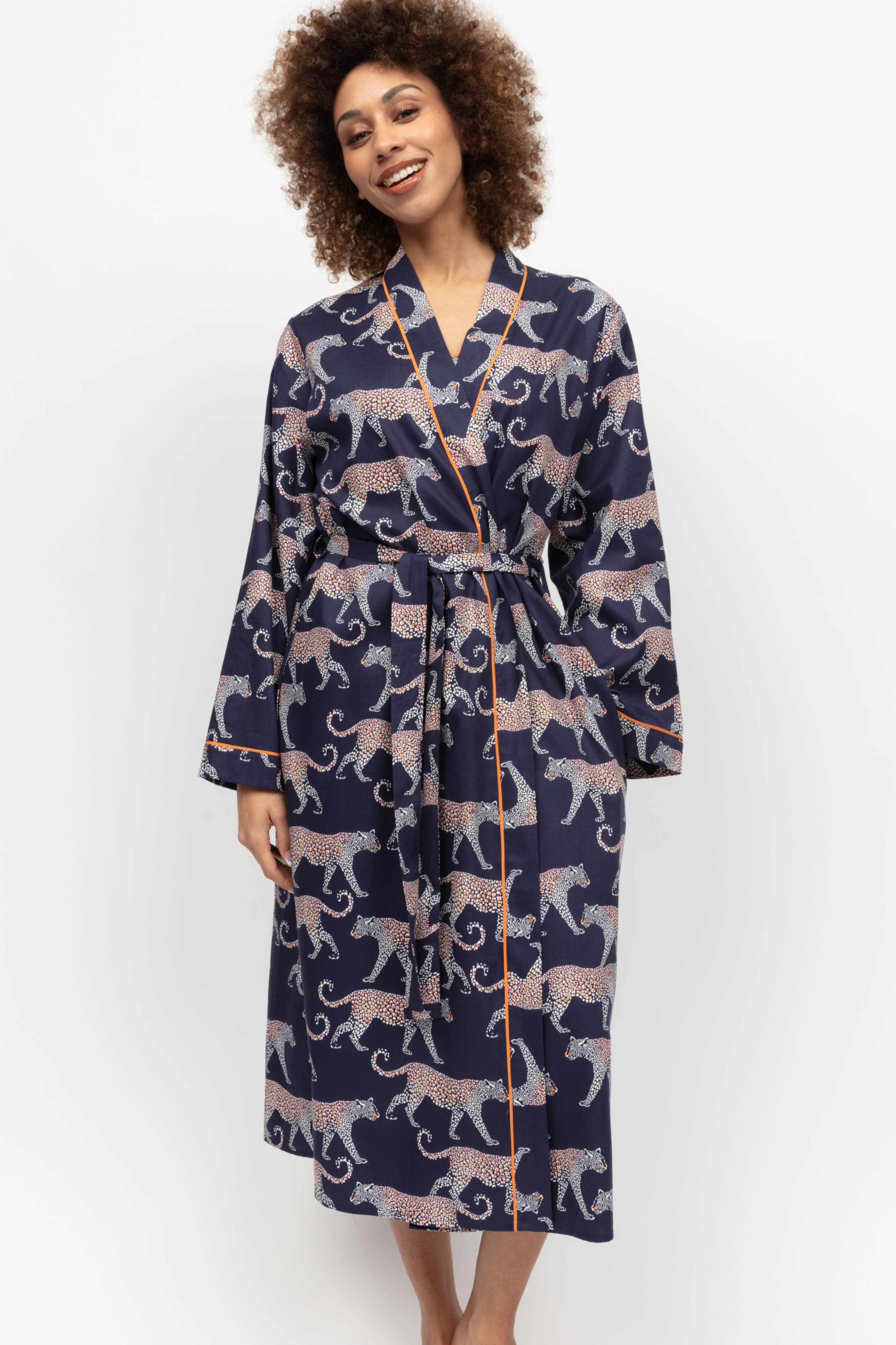 Taylor Leopard Print Long Dressing Gown