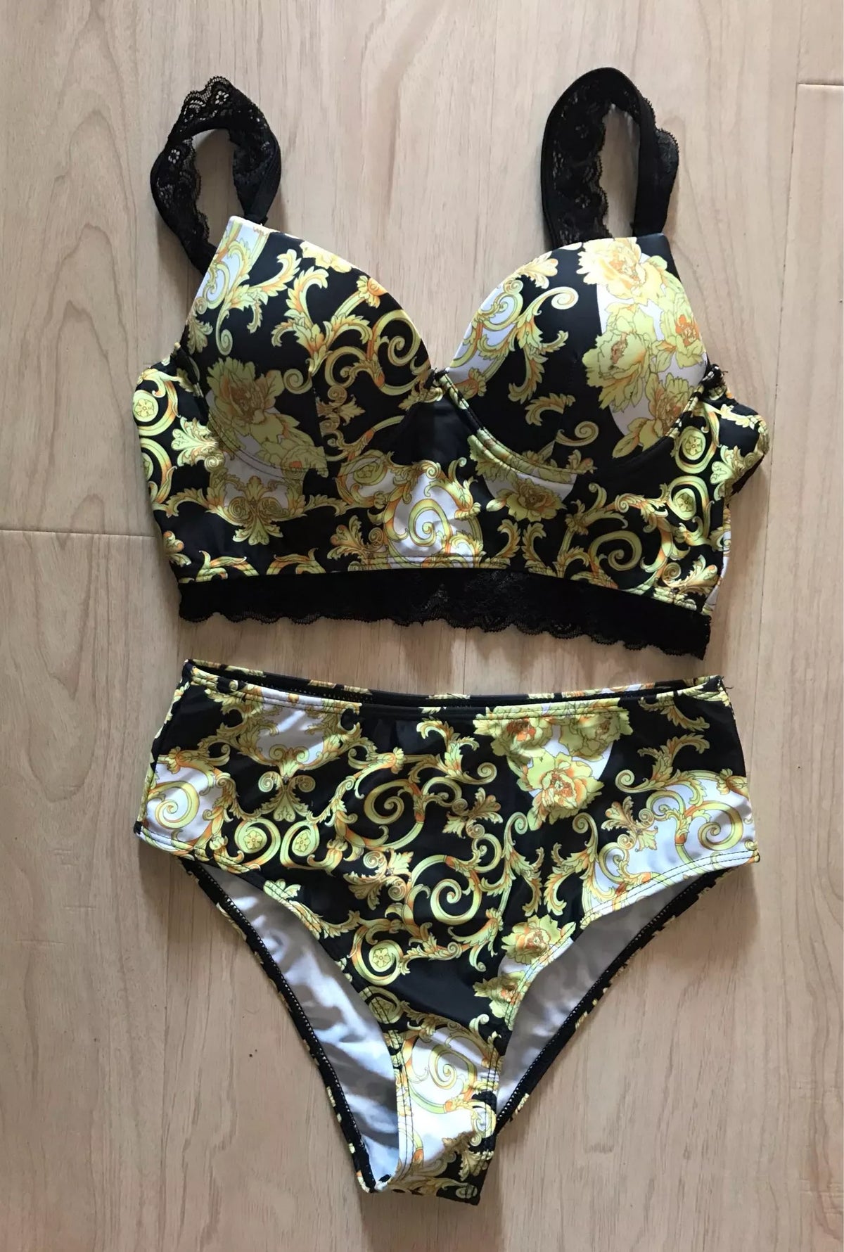 Lolita Swimwear Royal black Gold - NHOVIDSHOP