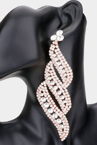 Oversized Pave Crystal Rhinestone Evening Earrings - NHOVIDSHOP