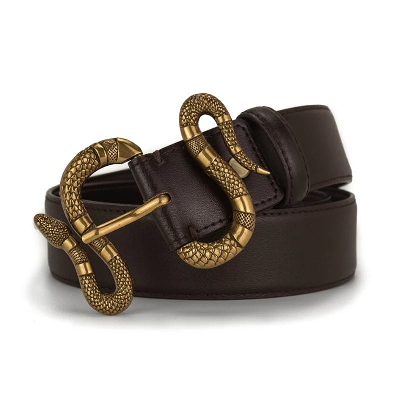 LEATHER  LUXURY SNAKE BELT - NHOVIDSHOP