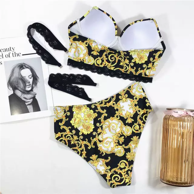 Lolita Swimwear Royal black Gold - NHOVIDSHOP