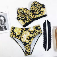 Lolita Swimwear Royal black Gold - NHOVIDSHOP