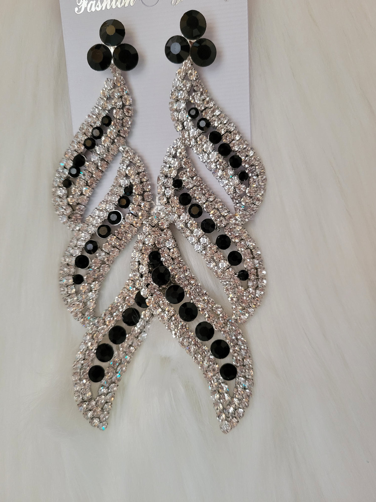 Oversized Pave Crystal Rhinestone Evening Earrings - NHOVIDSHOP