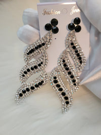 Oversized Pave Crystal Rhinestone Evening Earrings - NHOVIDSHOP