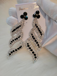 Oversized Pave Crystal Rhinestone Evening Earrings - NHOVIDSHOP