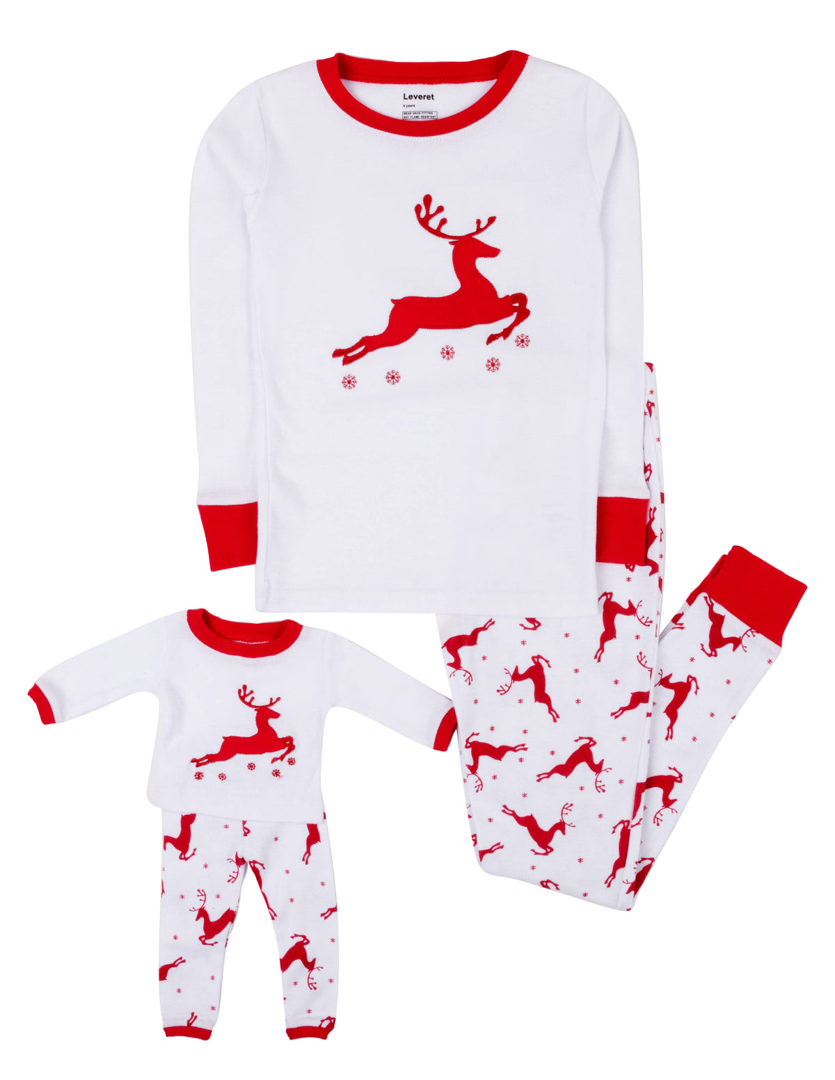 Kids Girl & Doll Cotton Pajamas: Reindeer / 6 Year - NHOVIDSHOP.COM