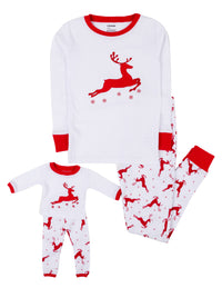 Kids Girl & Doll Cotton Pajamas: Reindeer / 6 Year - NHOVIDSHOP.COM