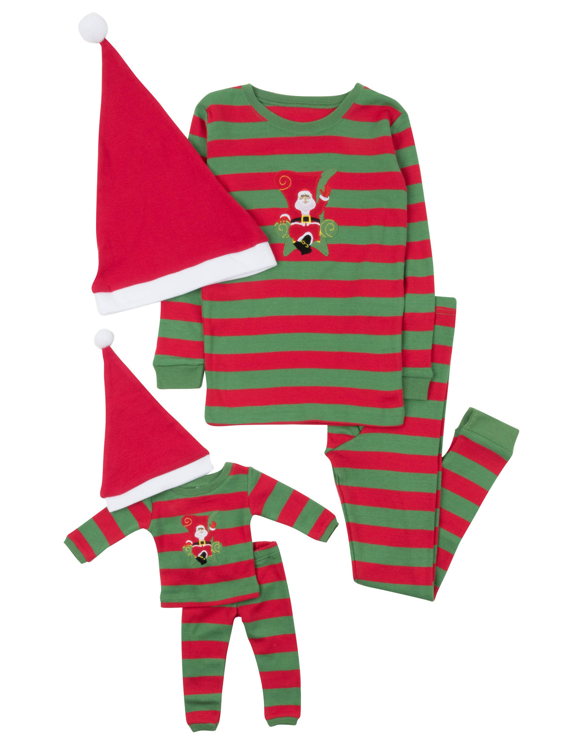 Kids Girl & Doll Cotton Pajamas: PINK SANTA / 6 Year - NHOVIDSHOP.COM