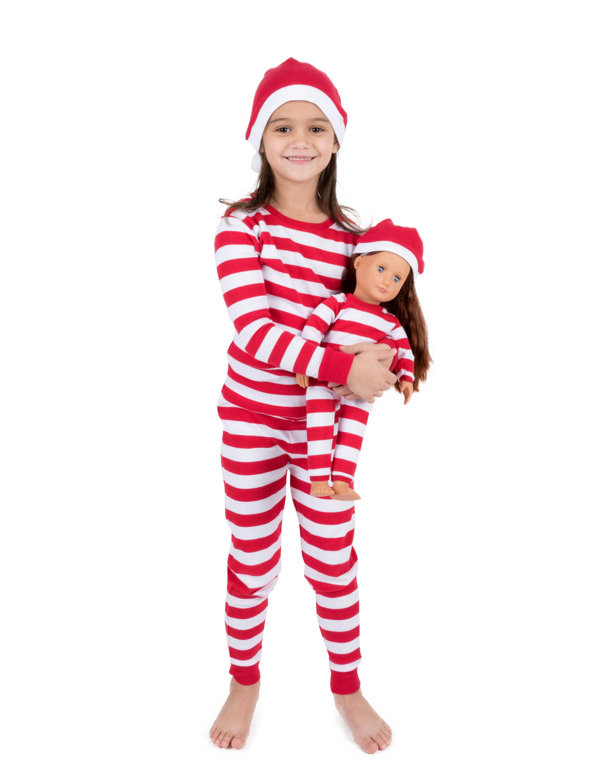 Kids Girl & Doll Cotton Pajamas: PINK SANTA / 6 Year - NHOVIDSHOP.COM