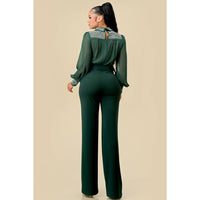 EMBELLISHMENT LONG SLV JUMPSUIT - NHOVIDSHOP