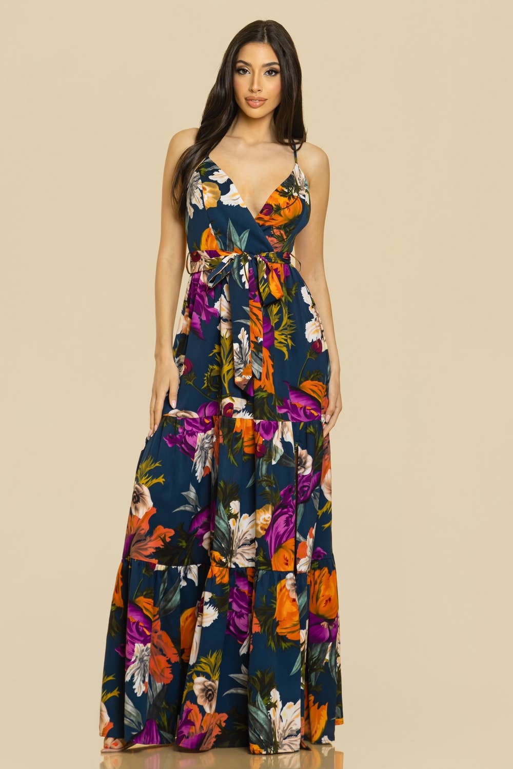 FLORAL PRINTED MAXI DRESS