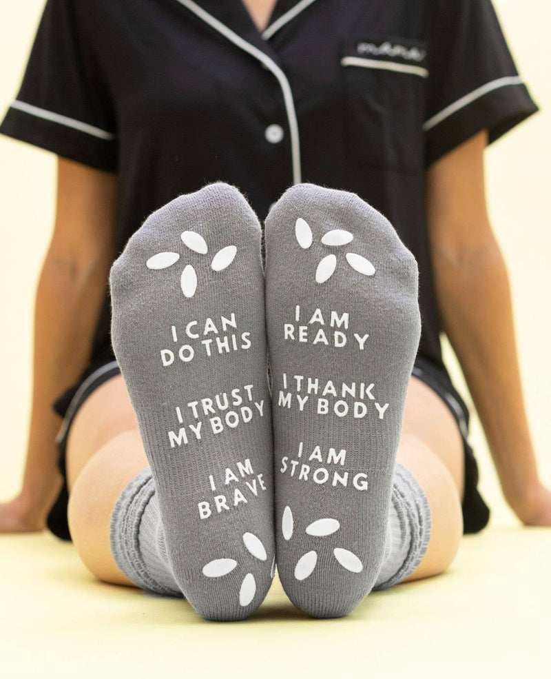 Birth Affirmation Hospital Socks | Labor Delivery Grip Socks