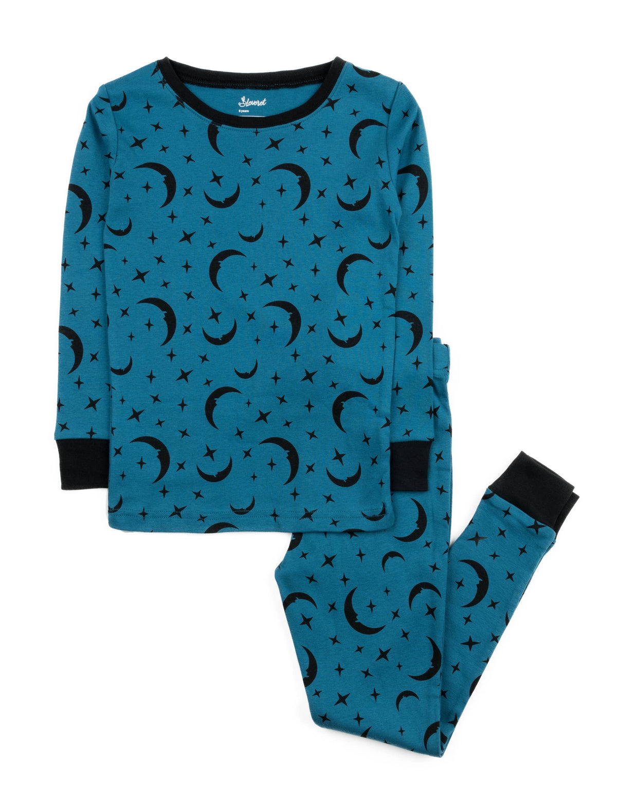 Kids Two Piece Cotton Pajamas Print: MOON & STARS / 6 Year - NHOVIDSHOP.COM