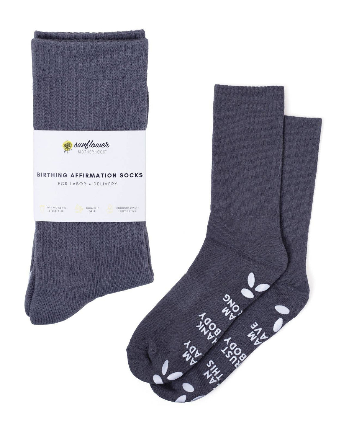 Birth Affirmation Hospital Socks | Labor Delivery Grip Socks