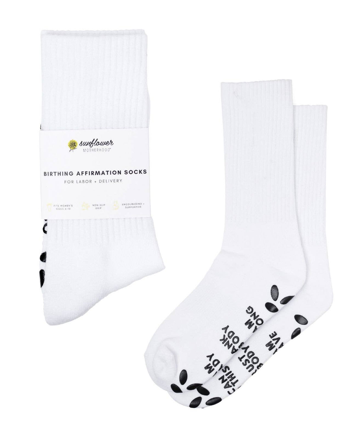 Birth Affirmation Hospital Socks | Labor Delivery Grip Socks