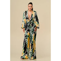 DEEP V CHAIN PRINT JUMPSUIT - NHOVIDSHOP