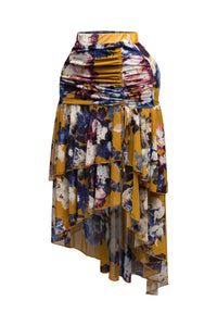 Asymmetrical hem floral skirt - NHOVIDSHOP