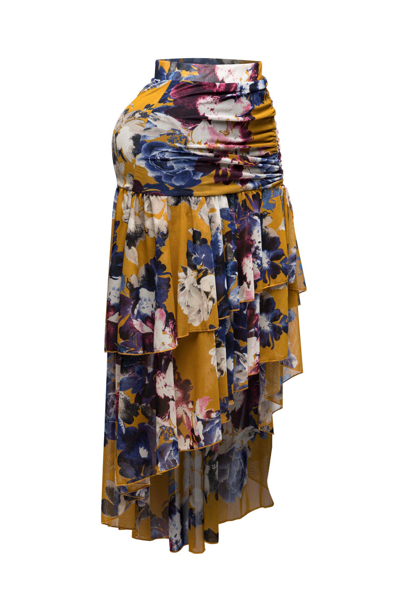 Asymmetrical hem floral skirt - NHOVIDSHOP