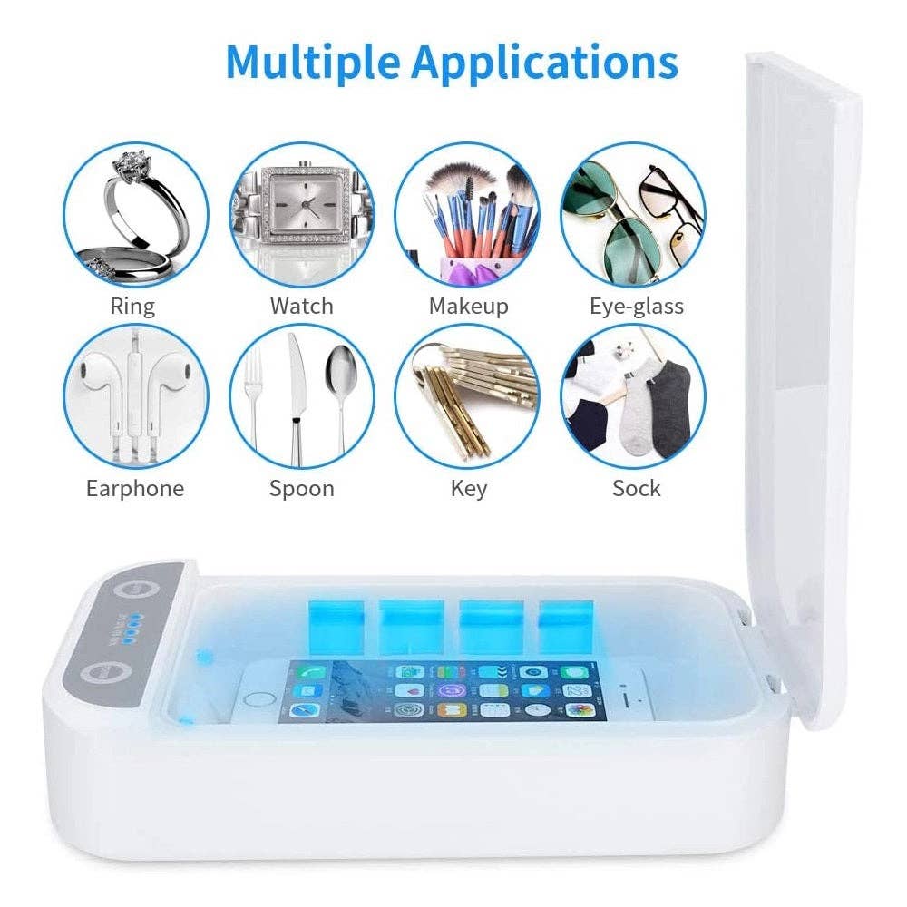 Ultraviolet Phone Sterilizer UV Box Sterilizer with Essential Oil Diffuser: White - NHOVIDSHOP.COM