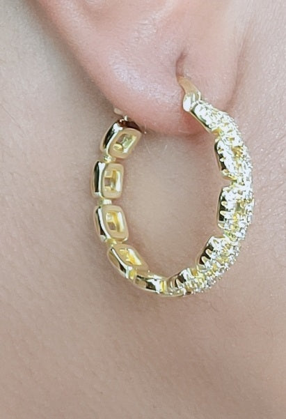 sterling gold plated hoop earrings - NHOVIDSHOP