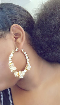 Burtterfly bamboo hoop Earrings - NHOVIDSHOP