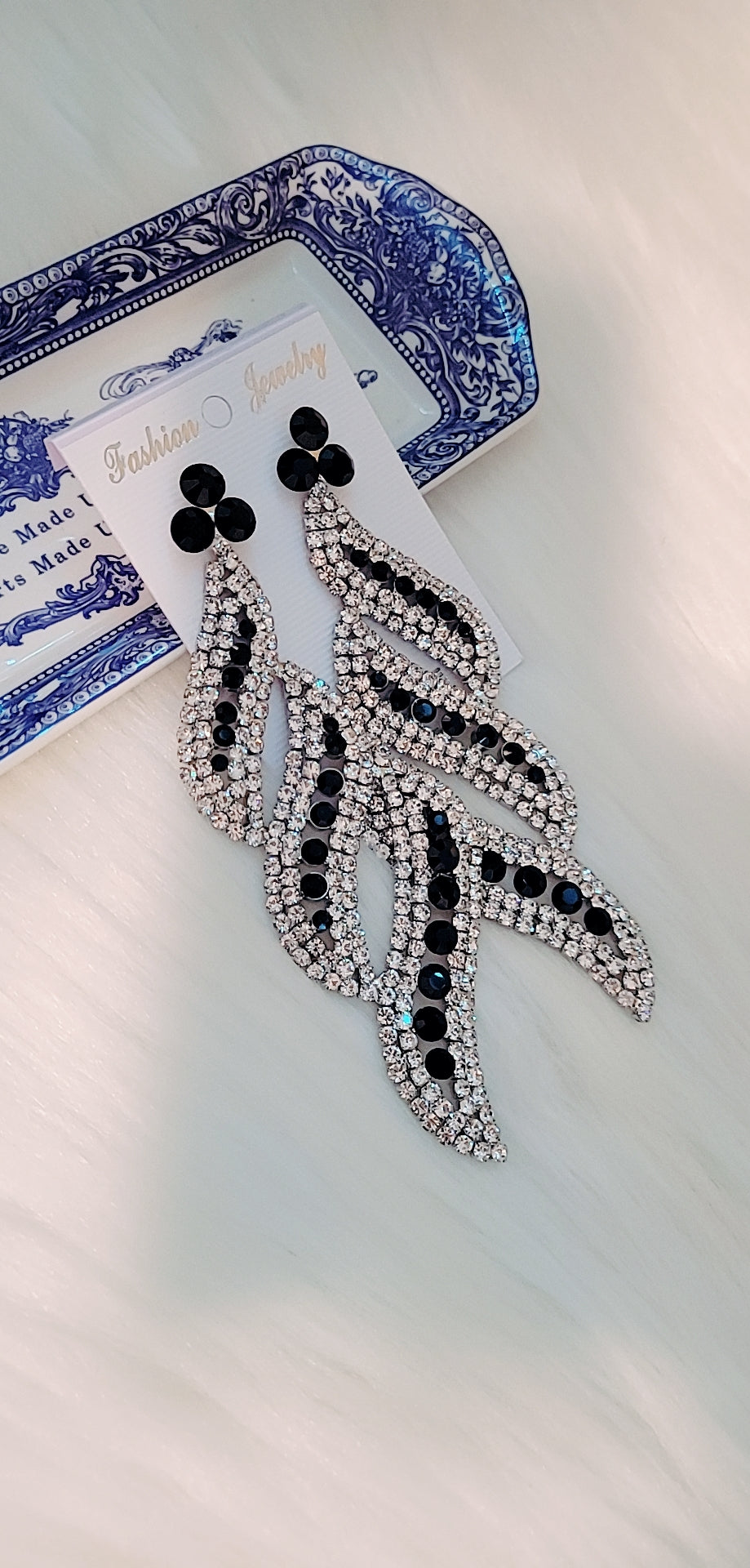 Oversized Pave Crystal Rhinestone Evening Earrings - NHOVIDSHOP