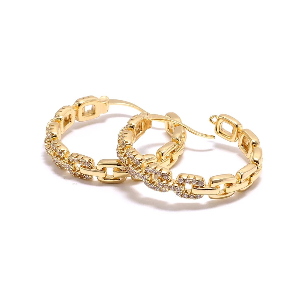 sterling gold plated hoop earrings - NHOVIDSHOP