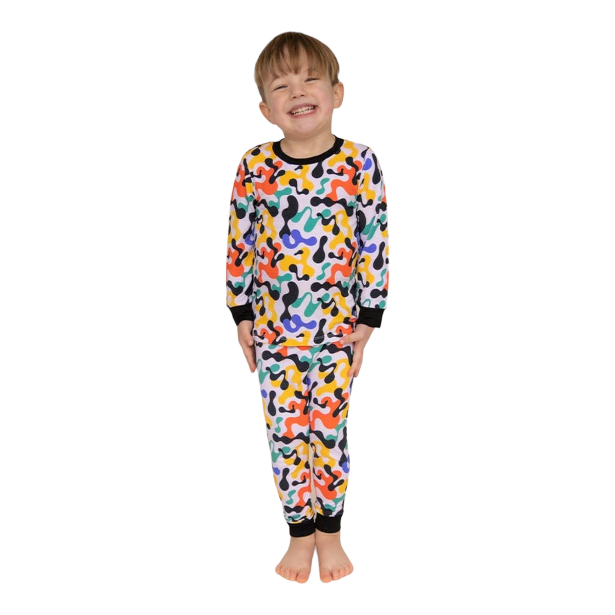 Pop Camo Long Jammies - Playful Comfort for Restful Nights - Premium BABY CLOTHES from LITTLEPINOT - Just $36! Shop now at Littlepinot.com