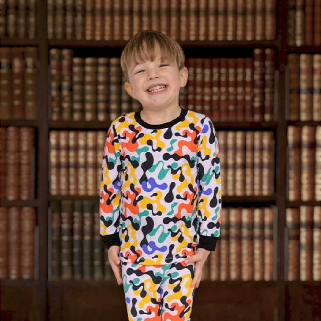 Pop Camo Long Jammies - Playful Comfort for Restful Nights - Premium BABY CLOTHES from LITTLEPINOT - Just $36! Shop now at Littlepinot.com