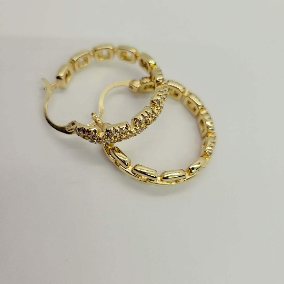 sterling gold plated hoop earrings - NHOVIDSHOP