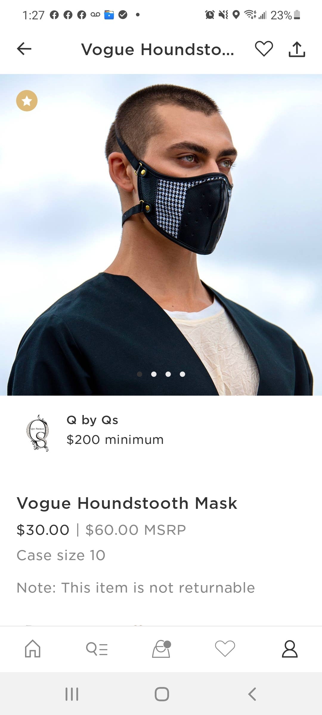 VOGUE HOUNSTOOTH MASK - NHOVIDSHOP