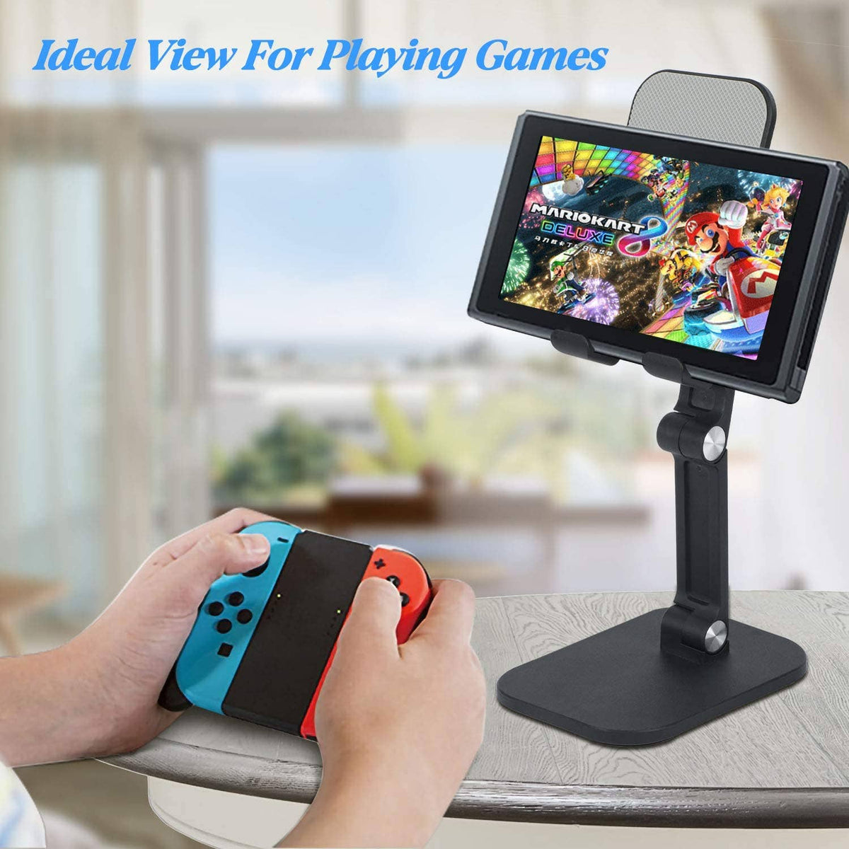 Universal Compatible Strong Adjustable Foldable Phone/Tablet Stand Holder: Black - NHOVIDSHOP.COM