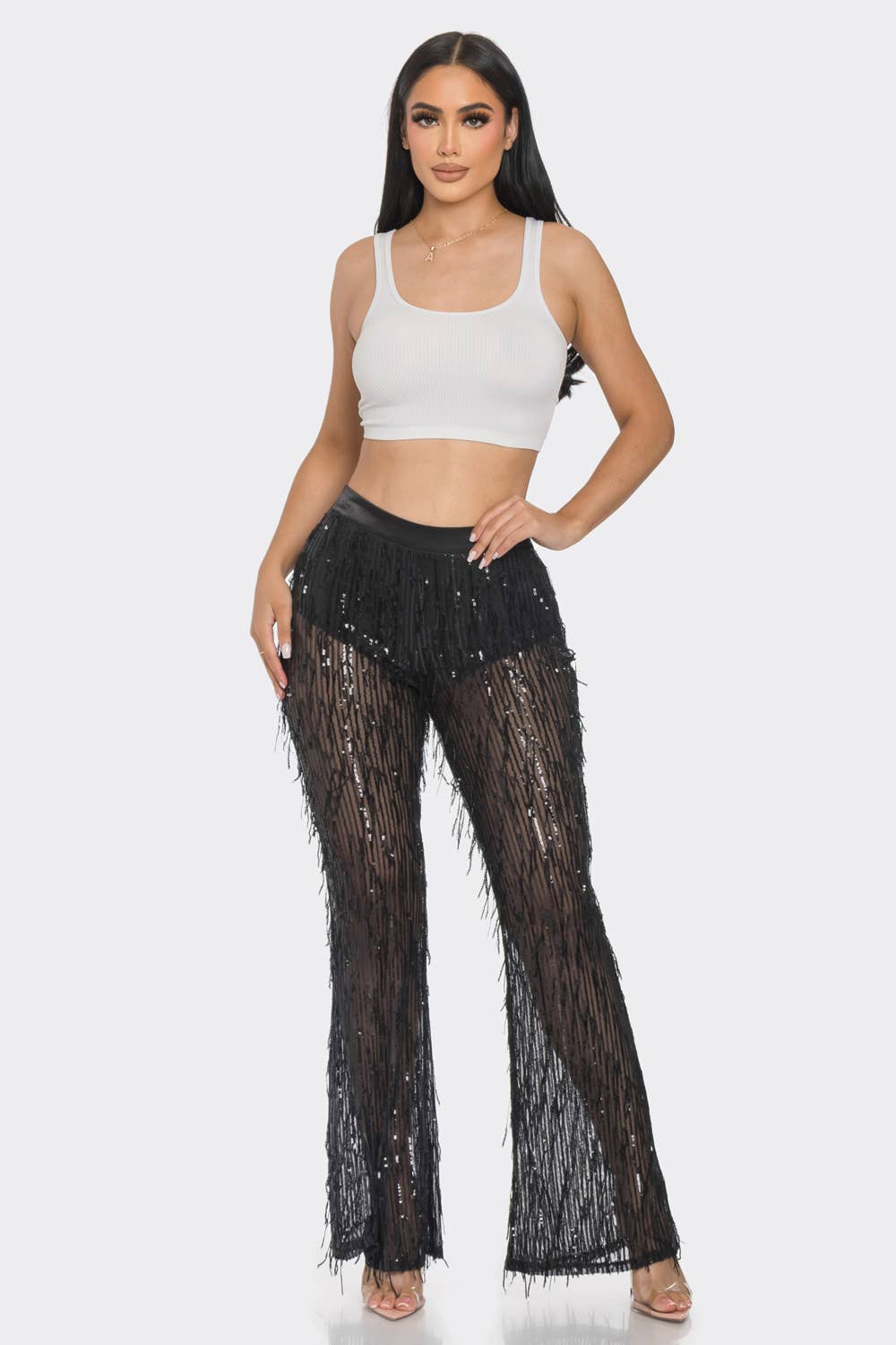 LAYERED SEQUIN PANTS - NHOVIDSHOP