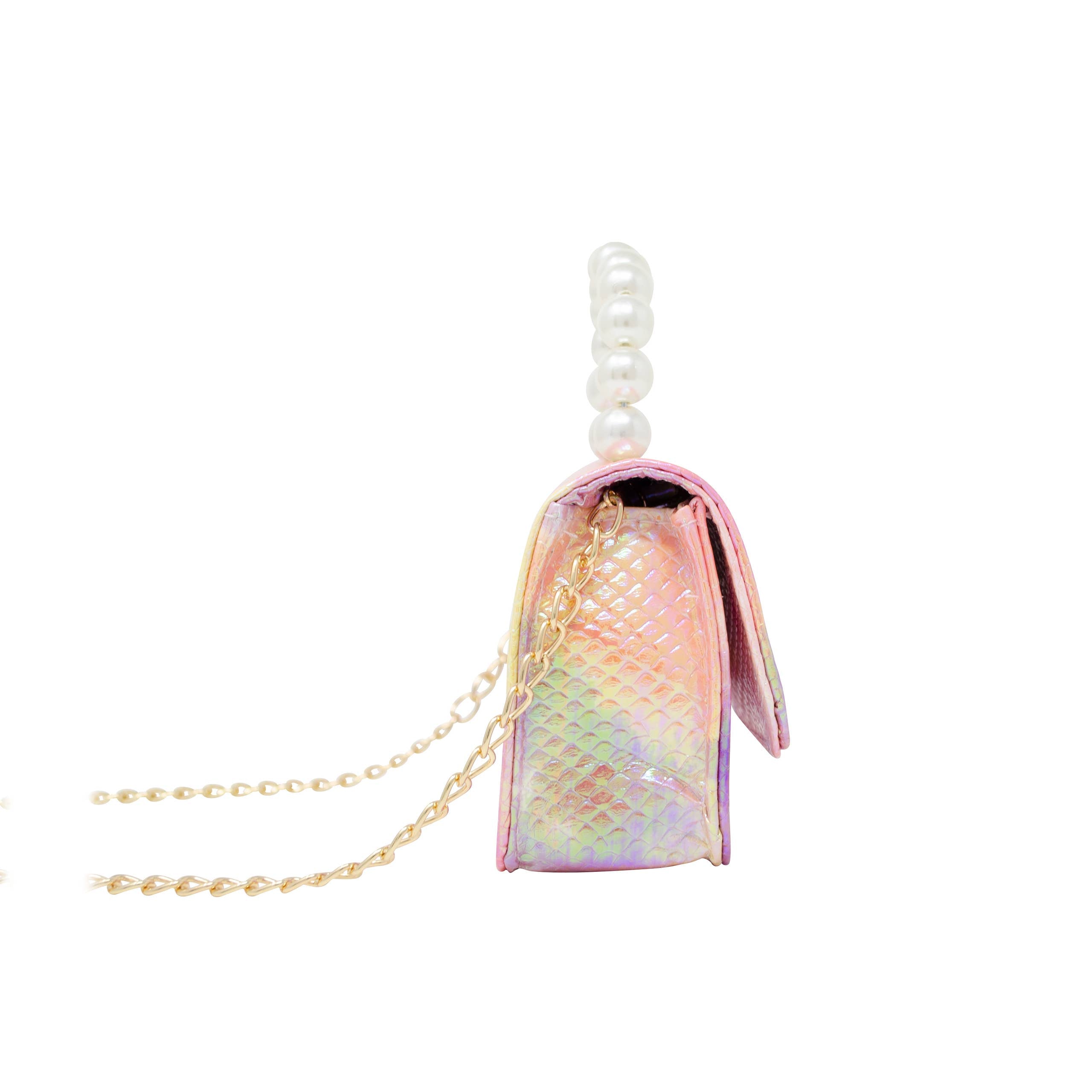 Tie Dye Crocodile Pearl Handle Bag