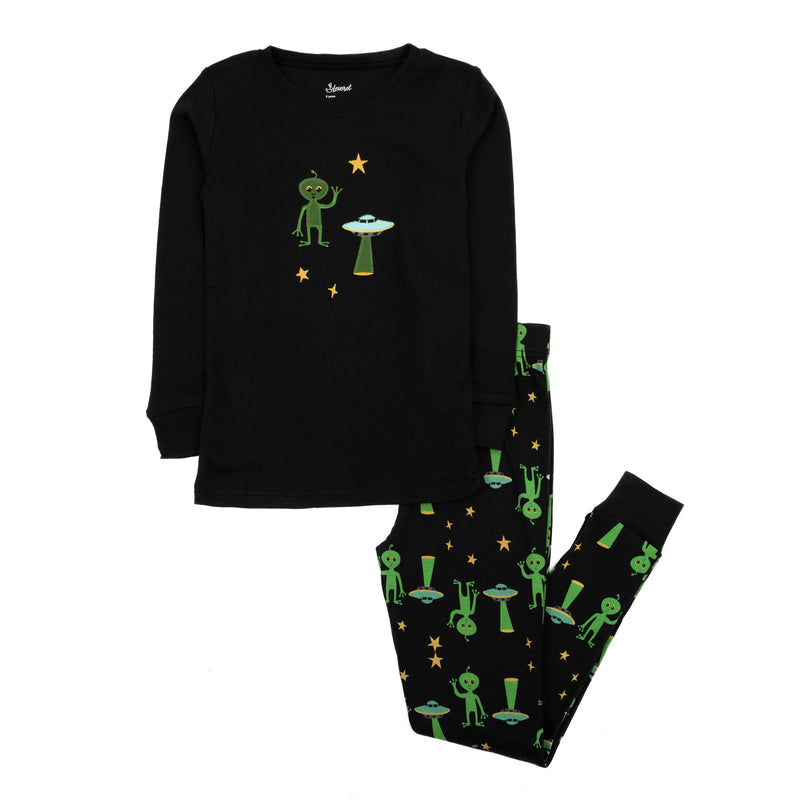 Kids Two Piece Cotton Pajamas Alien Print: 8 year - NHOVIDSHOP.COM