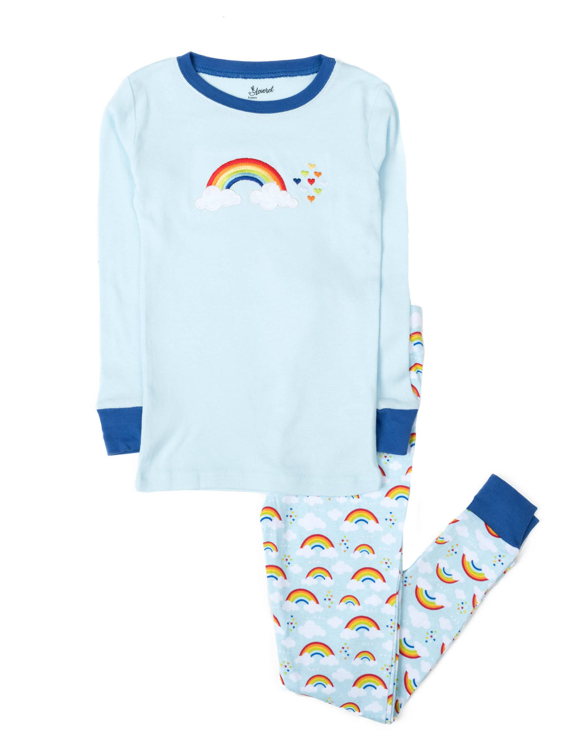 Kids Two Piece Cotton Pajamas Print: MOON & STARS / 6 Year - NHOVIDSHOP.COM