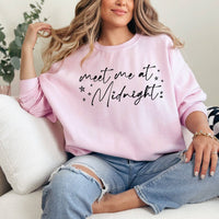 Meet Me At Midnight2 Pink Sweatshirt: Medium - NHOVIDSHOP.COM