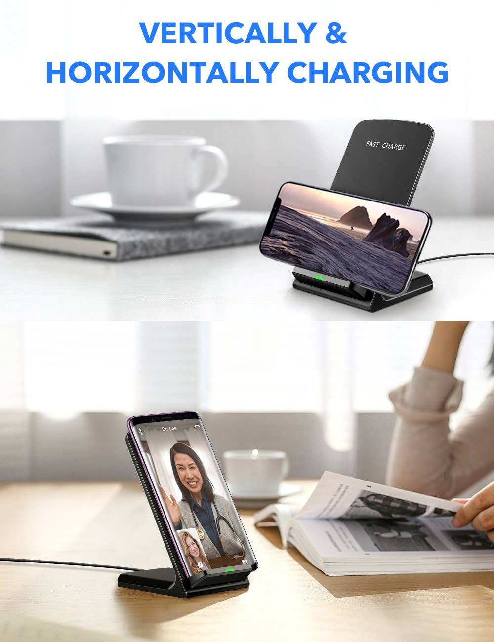 Wireless Charger Fast Charging Pad Compatible with Phone, Samsung and all QI Devices: Wireless Charger Only - NHOVIDSHOP.COM