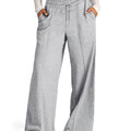 Solid Color Waist Wide Leg Casual Pants