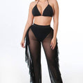 MESH BRALETTE AND RUFFLE PANT SET