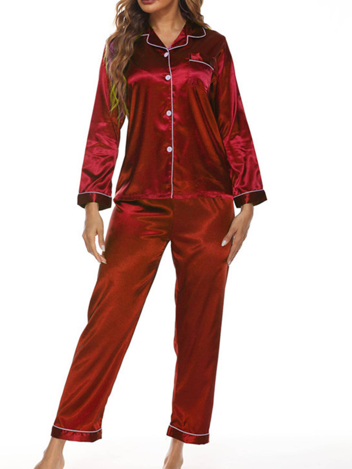 Button Up Pajamas for Women Long Sleeve Soft Set