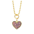 Sparkle Heart Gold Charm Necklace