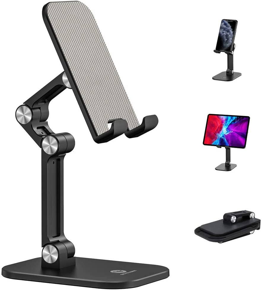 Universal Compatible Strong Adjustable Foldable Phone/Tablet Stand Holder: Black - NHOVIDSHOP.COM