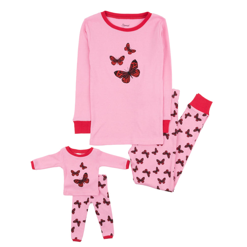 Kids Girl & Doll Cotton Butterfly Pajama: 6 year - NHOVIDSHOP.COM