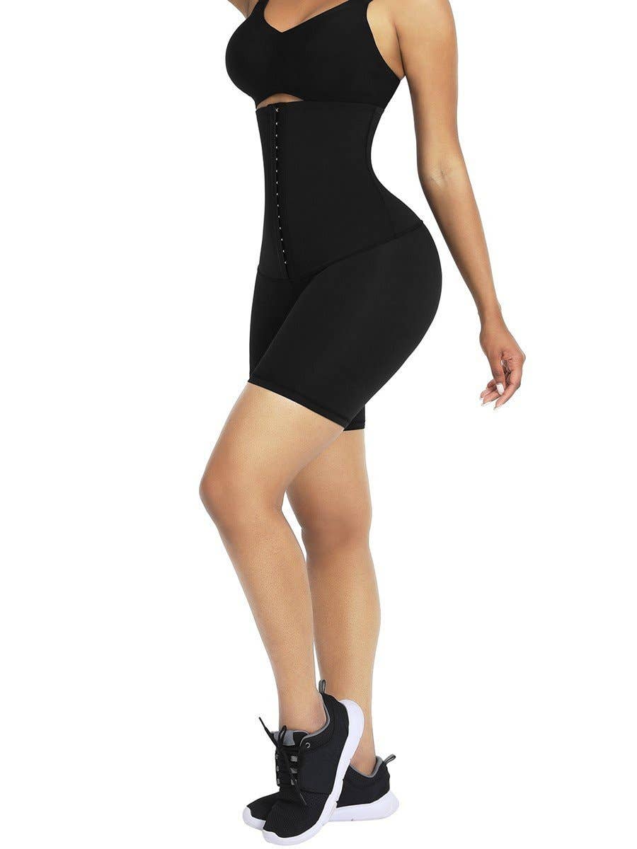 Super High Waist 2-In-1 Waist Trainer Shorts Mid-Thigh