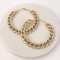 Sparkling Gold Goddess Hoops Earrings - NHOVIDSHOP