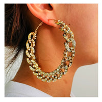 Sparkling Gold Goddess Hoops Earrings - NHOVIDSHOP