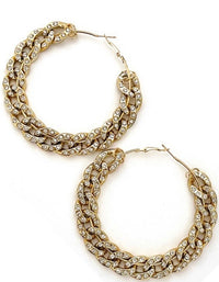 Sparkling Gold Goddess Hoops Earrings - NHOVIDSHOP