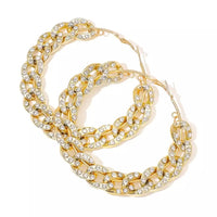 Sparkling Gold Goddess Hoops Earrings - NHOVIDSHOP