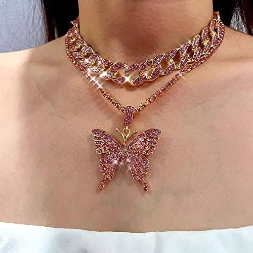 Luxury Butterfly Necklace Pendant for Women Female Rhinestone - NHOVIDSHOP